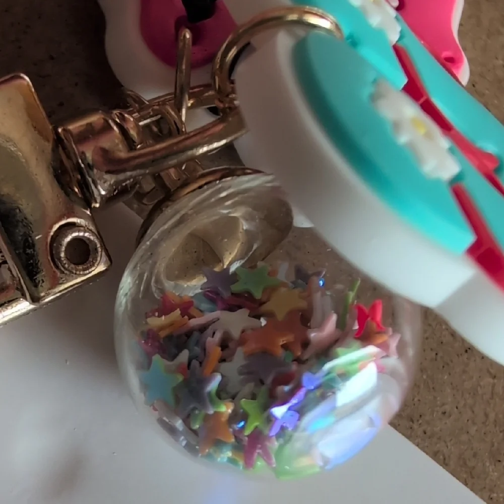 Tropical Blue and Pink Jewelry Zipper Pull Charm